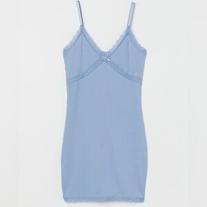 RIBBED LACE-TRIMMED DRESS